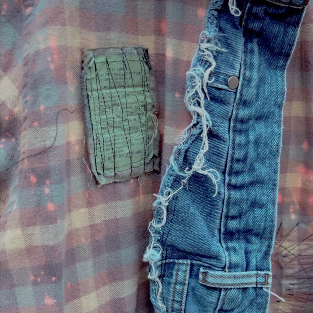 Patchwork Long Plaid Coat - image 2